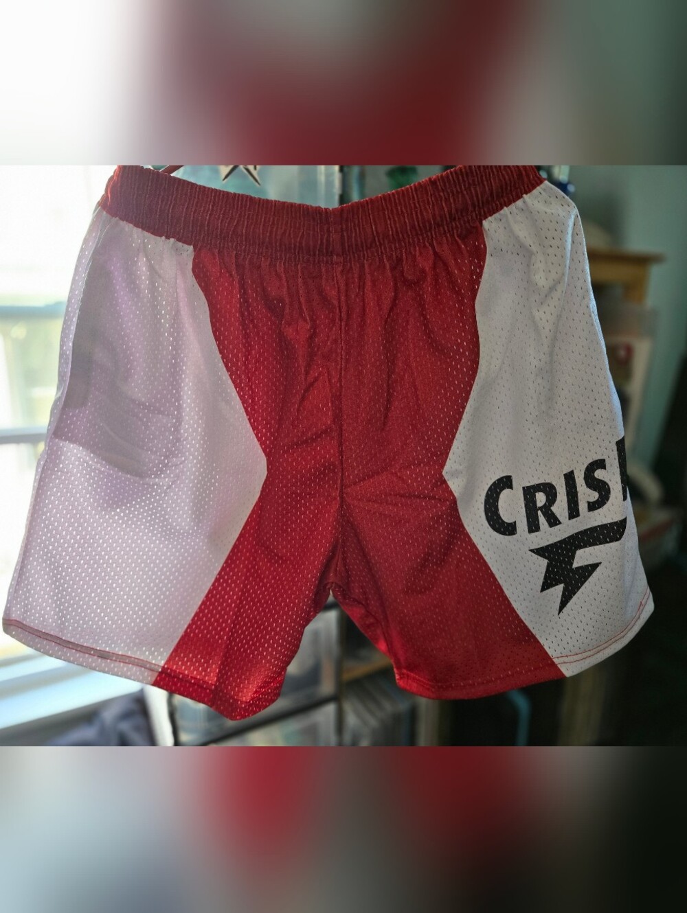 Xl Brand New Crisp Brand Red & White Mesh Men's Athletic Shorts
